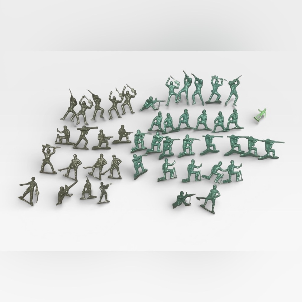 Lot‎ of 45 green Army Men Military Toy Soldiers Plastic Mixed Lot
